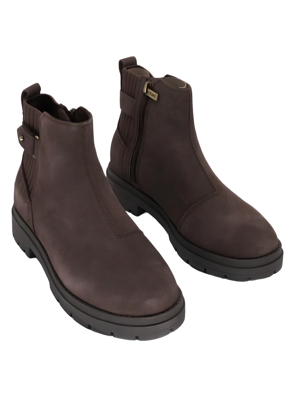 TOMS Womens Astrid Water Repellent Oak Brown Suede Chelsea Ankle Boots Size 7M